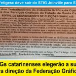 STIGs catarinenses elegerão nova direção da Federação Gráfica